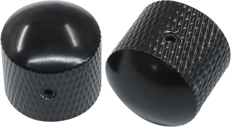 Dijedev 4 Pcs Metal Guitar Knobs, Volume Tone Control Knobs, Dome Knobs Replacement Parts, Knurled Guitar Knob for Electric Guitar and Bass Players (Black) - Image 3